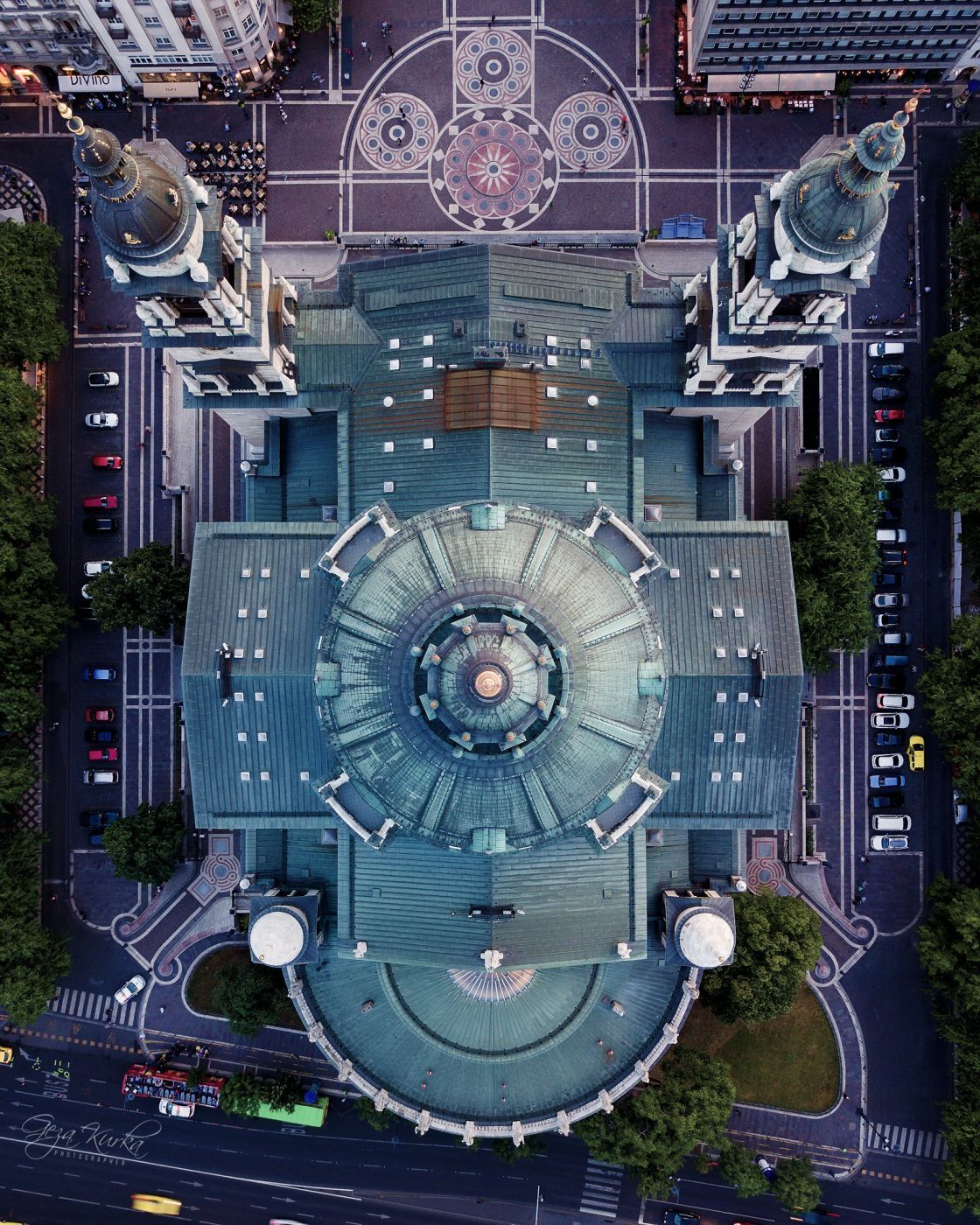 St. Stephen's Basilica from Air, Budapest, Hungary