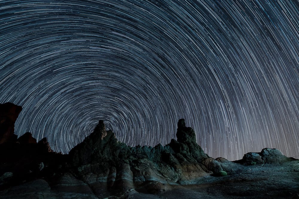 Startrails on the Teide, Spain