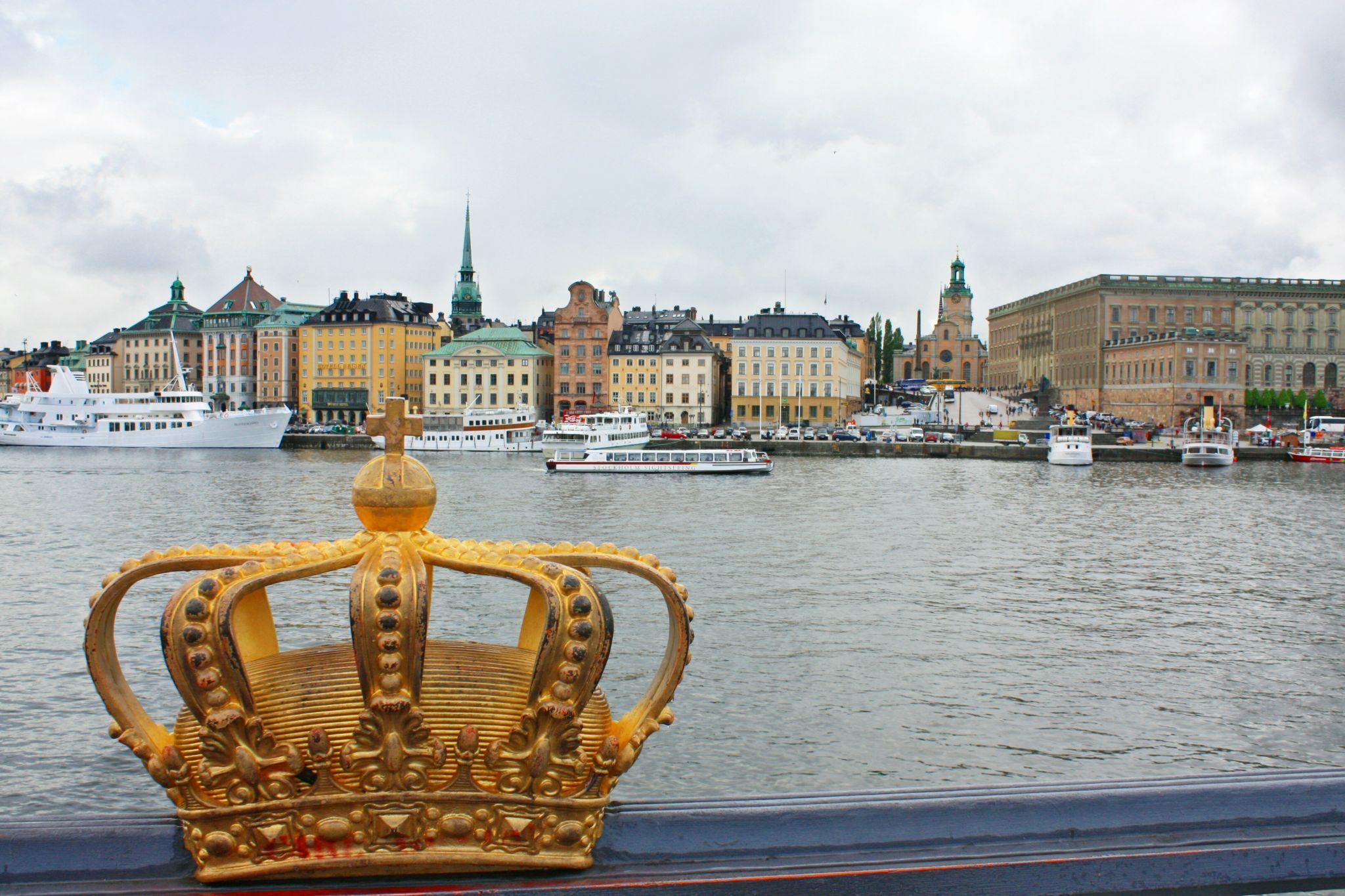 Gilded Crown on Skeppsholmsbron, Stockholm, Sweden