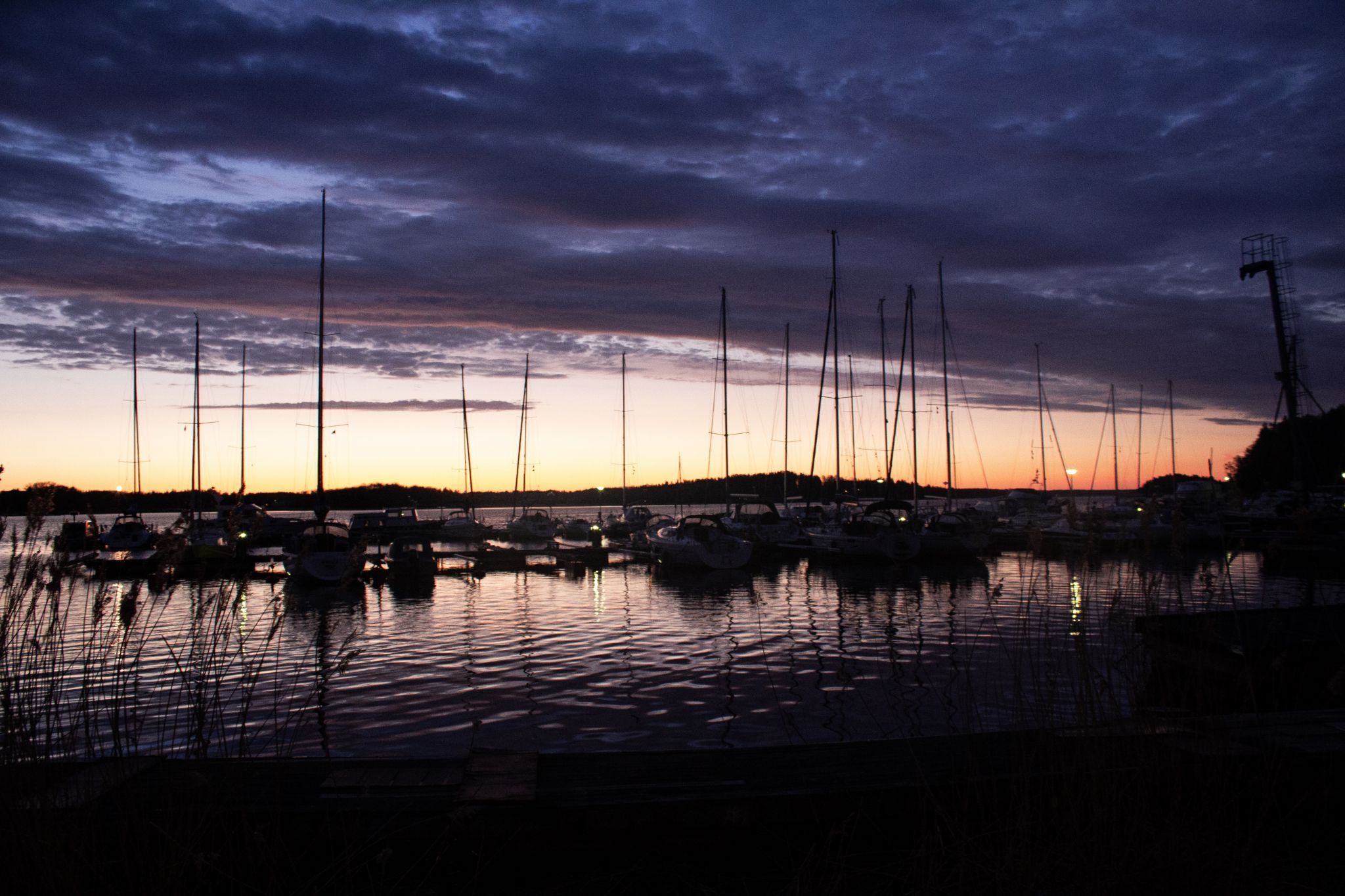 Sunrise over the docks, Sweden
