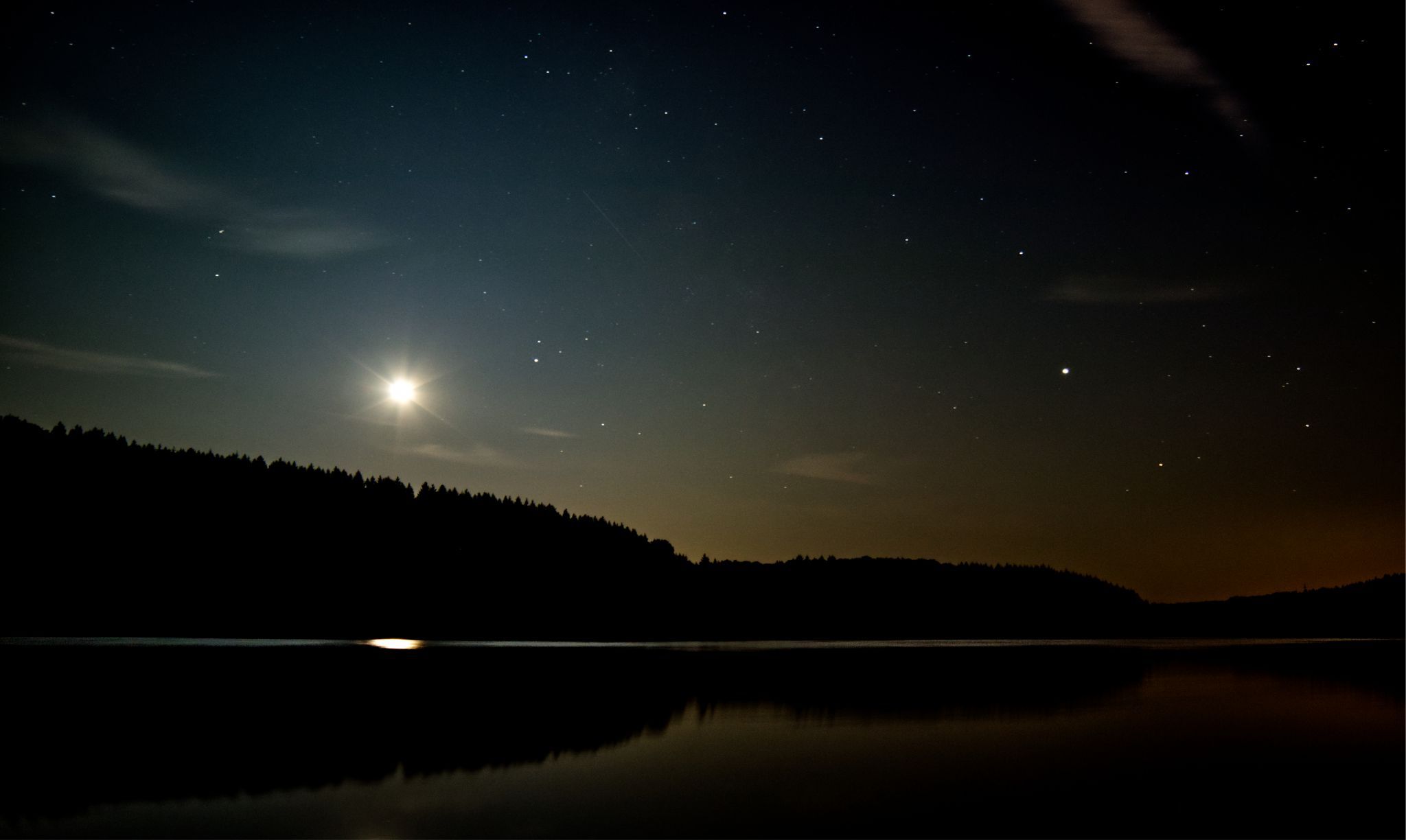 Lunar Eclipse and Sunset Dam, Germany