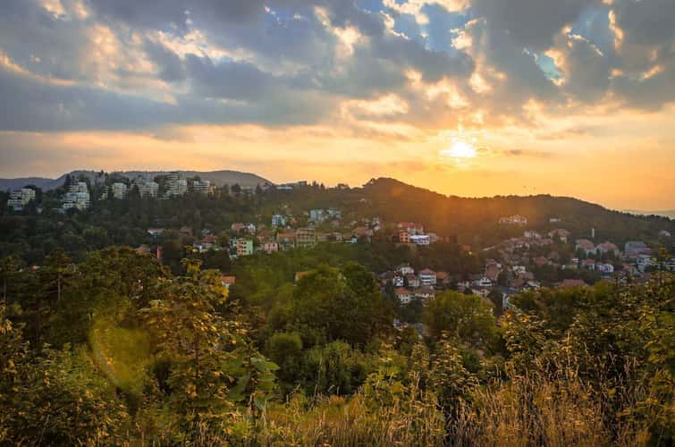 Sunset near Brasov's Fortification