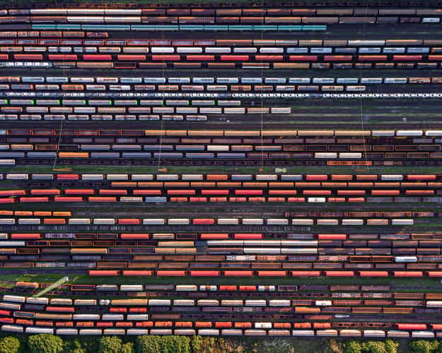 Trains from above, Budapest