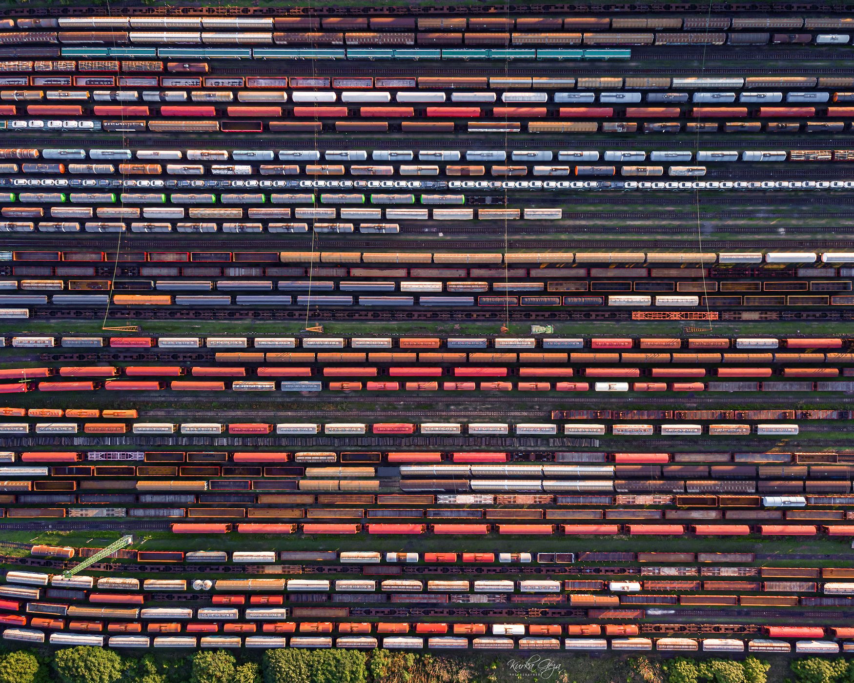 Trains from above, Budapest, Hungary