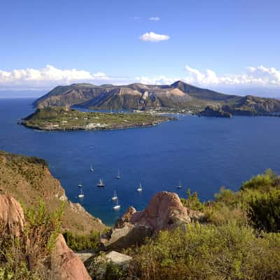 View from Lipari to Vulcano-Island, Italy