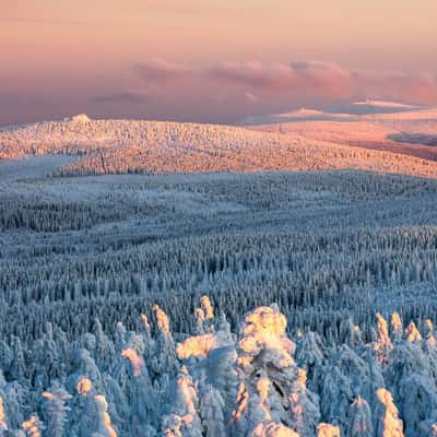 View from the Jizera Mountains to the Giant Mountains, Czech Republic