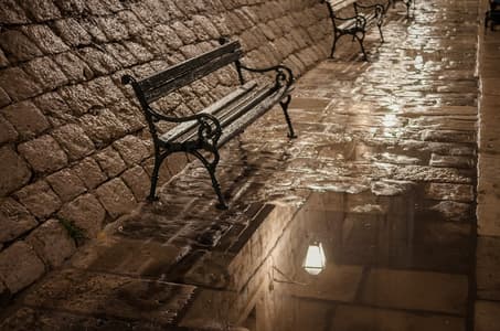 A bench, Dubrovnik, Croatia
