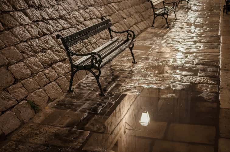 A bench, Dubrovnik, Croatia