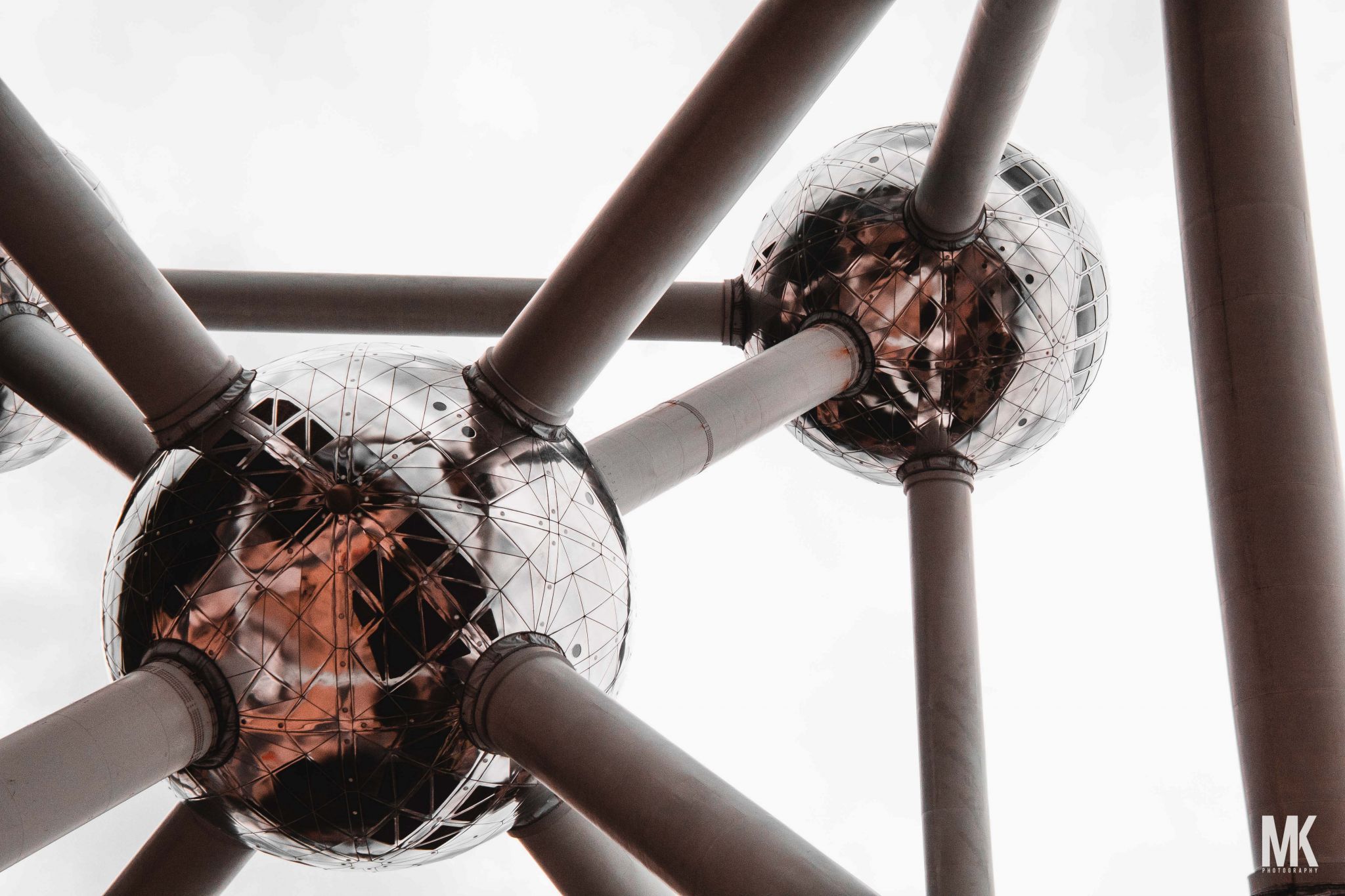 Close-up of Atomium, Brussels, Belgium