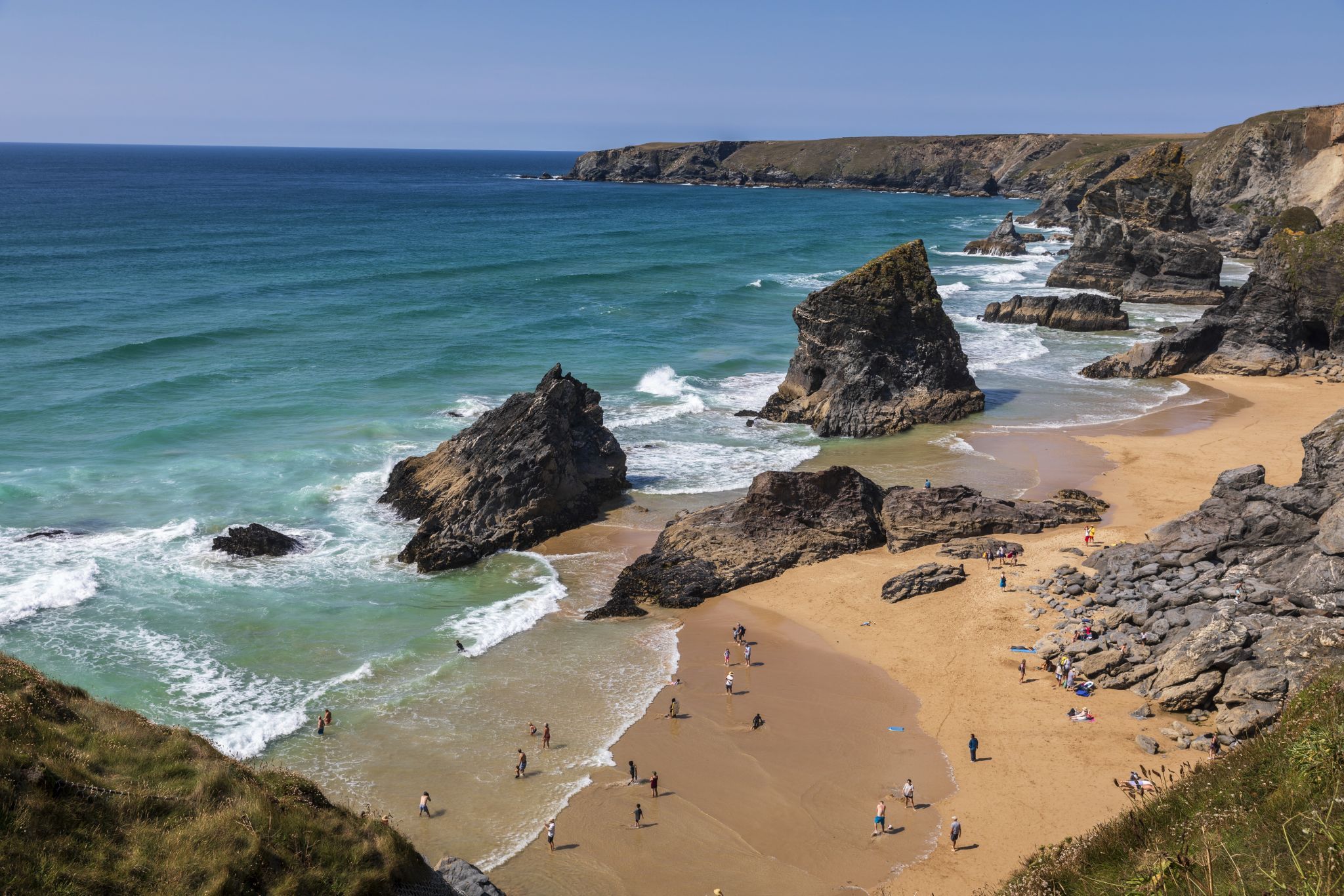 Bedruthan Steps Beach , Cornwall, United Kingdom
