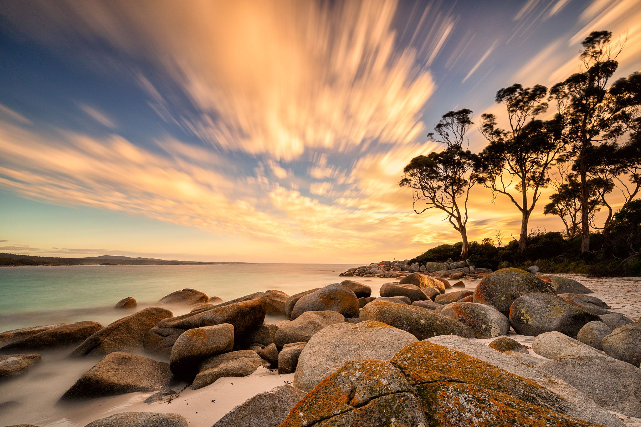 Binalong Bay sunrise, Tasmania, Australia, Australia