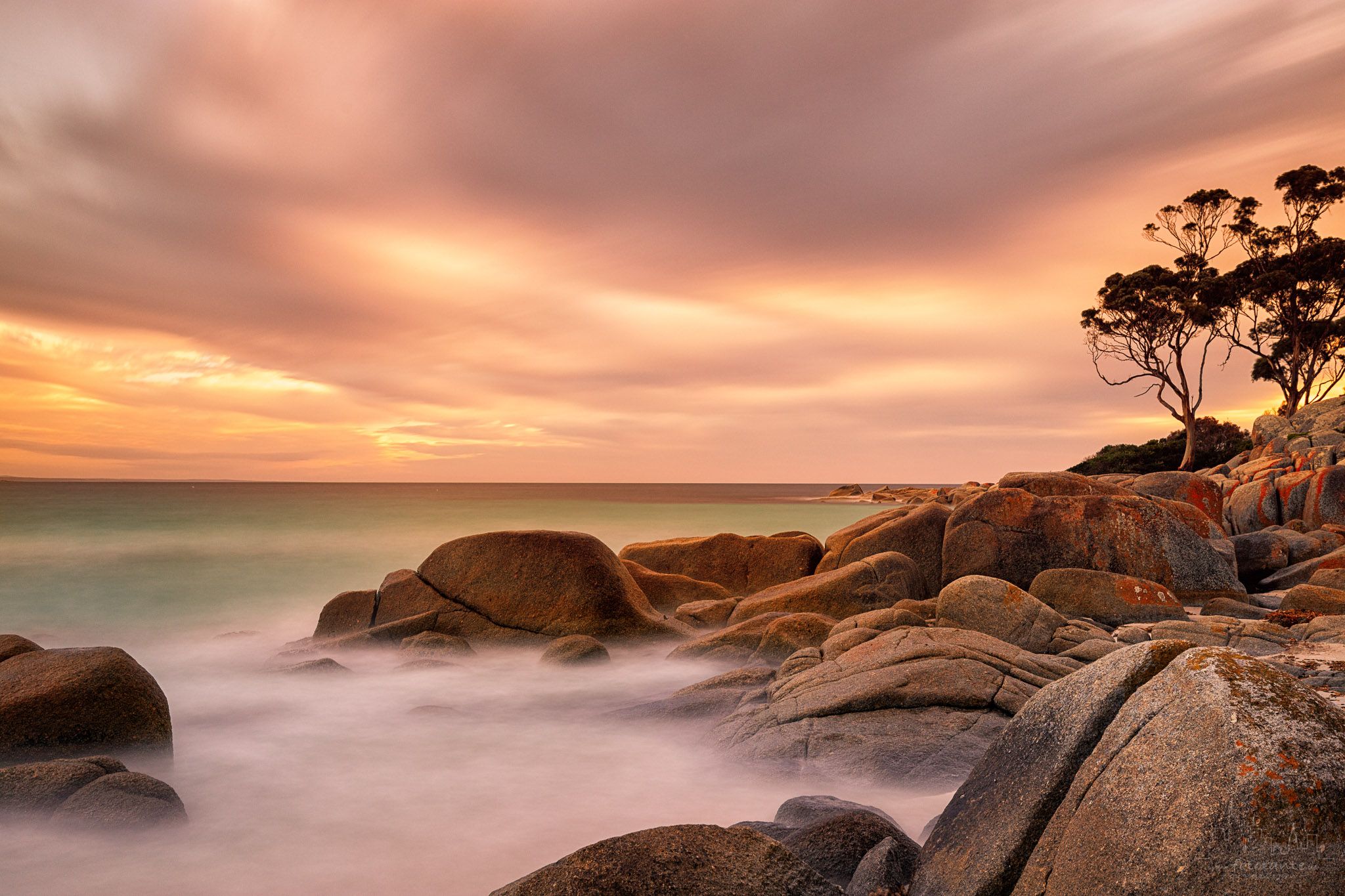 Binalong Bay sunrise, Tasmania, Australia, Australia