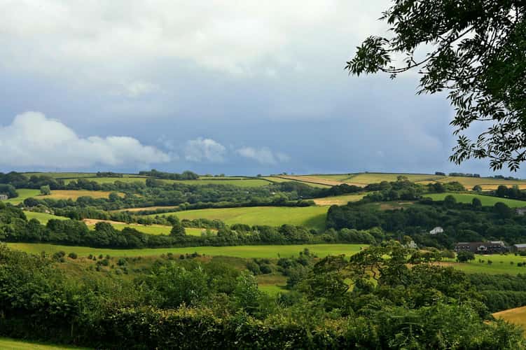 Blick vom Restormel Castle