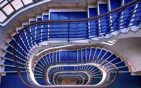 Blue Spiral staircase