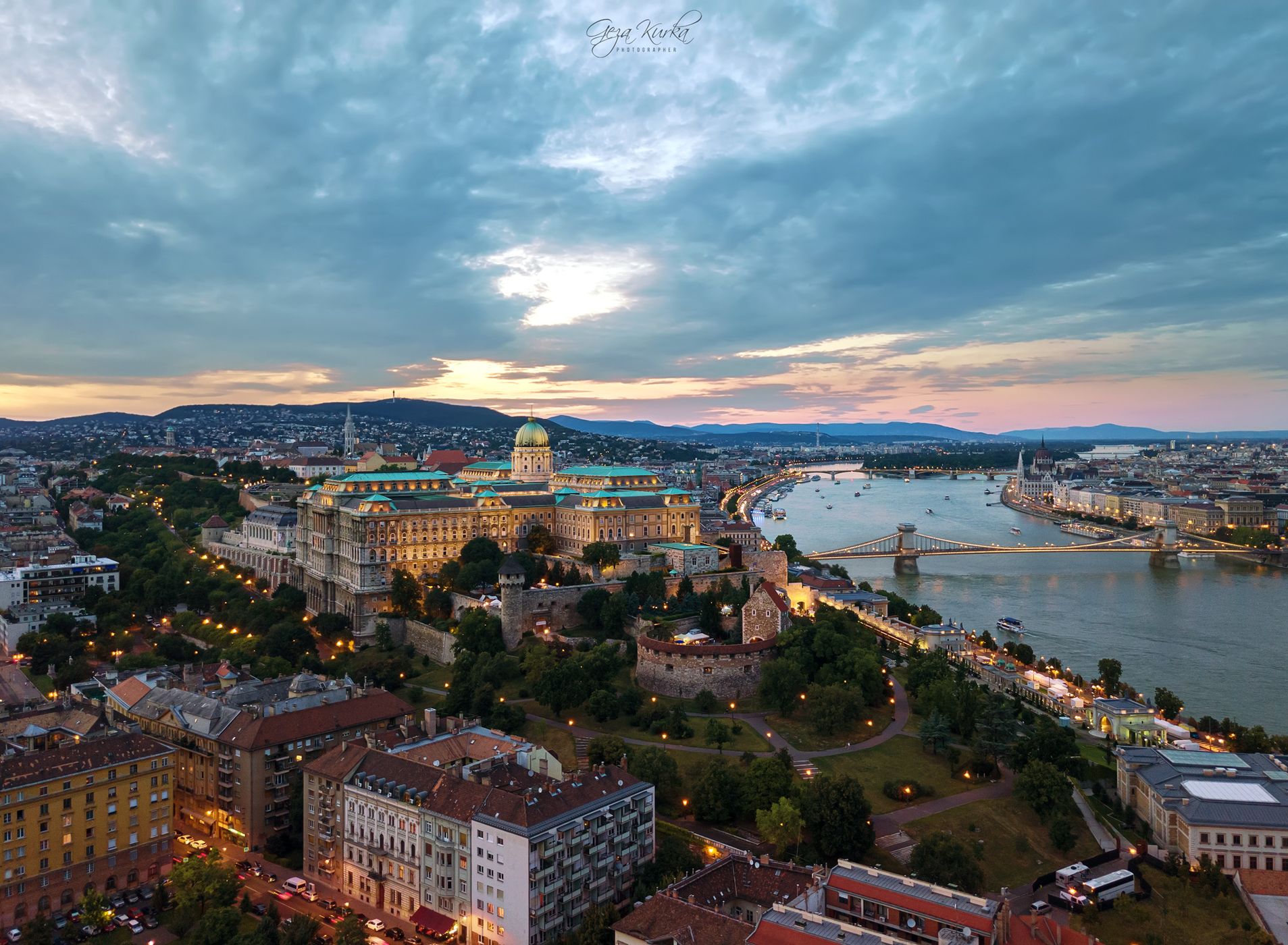 Buda castle from Citadelle., Hungary