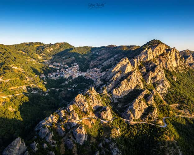 Castelmezzano with drone