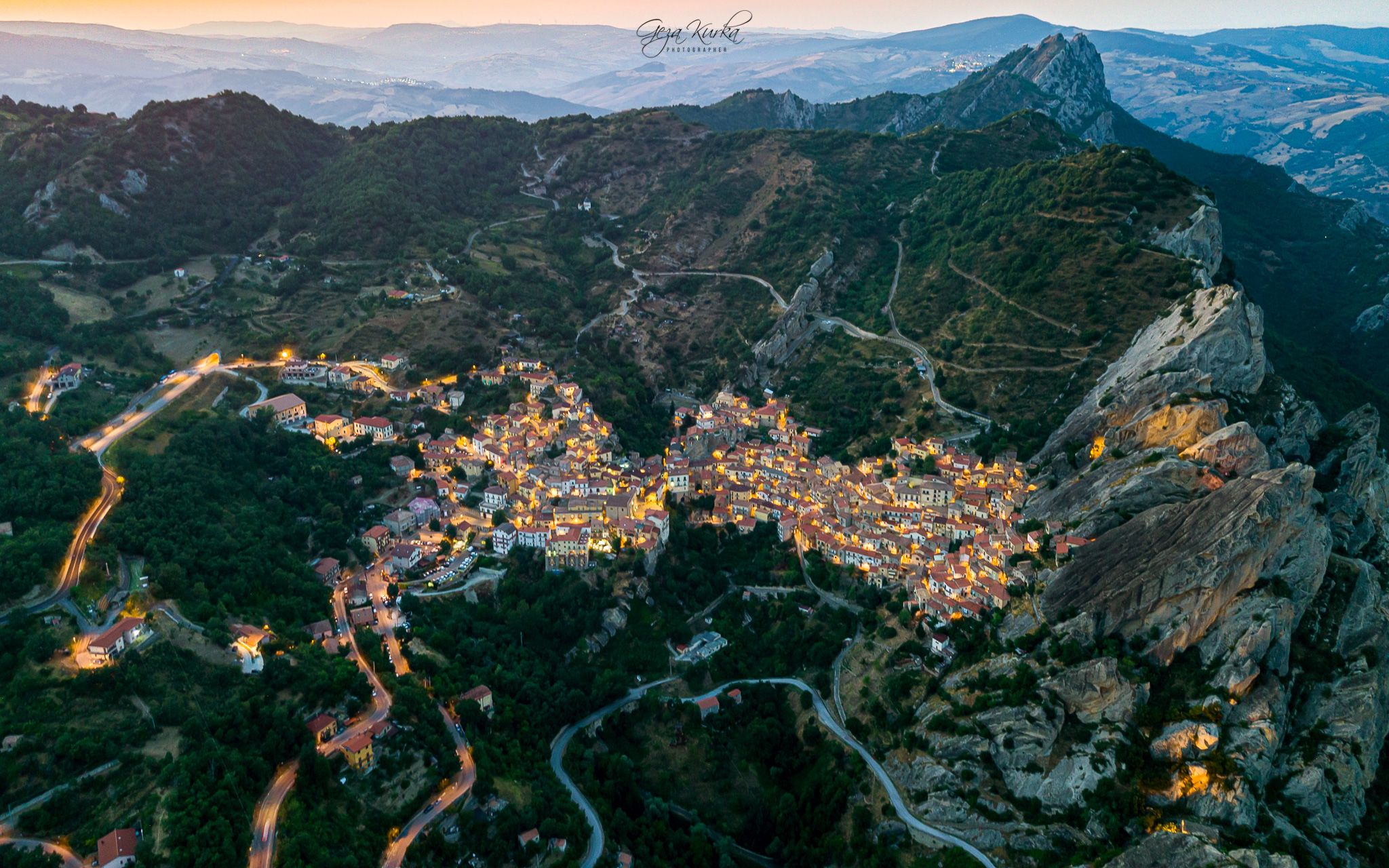 Castelmezzano with drone, Italy