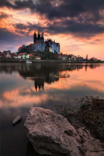 Dome from Elbe riverside, Meißen