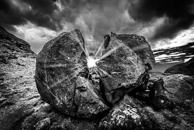 Cracked rock