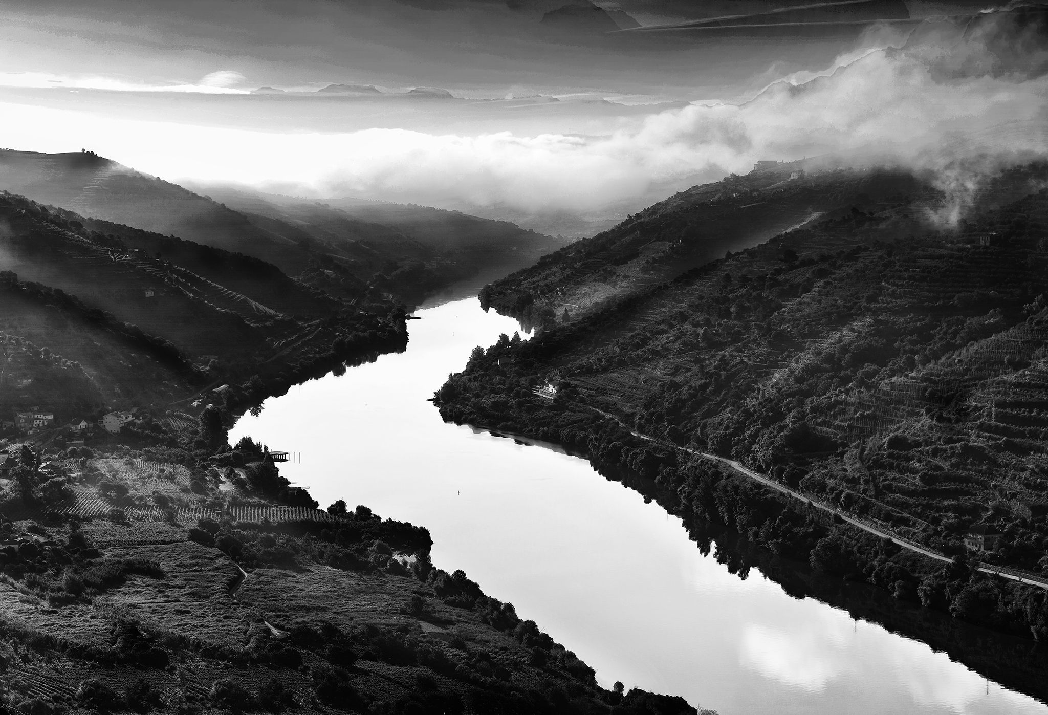 Douro Valley in the mist, Portugal
