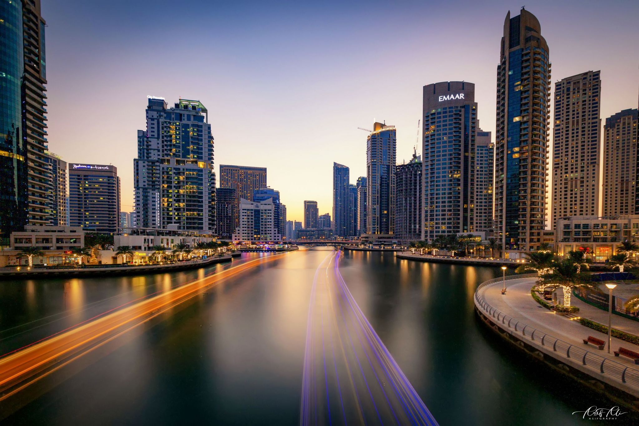 Dubai Marina from Dubai Marina Mall, United Arab Emirates