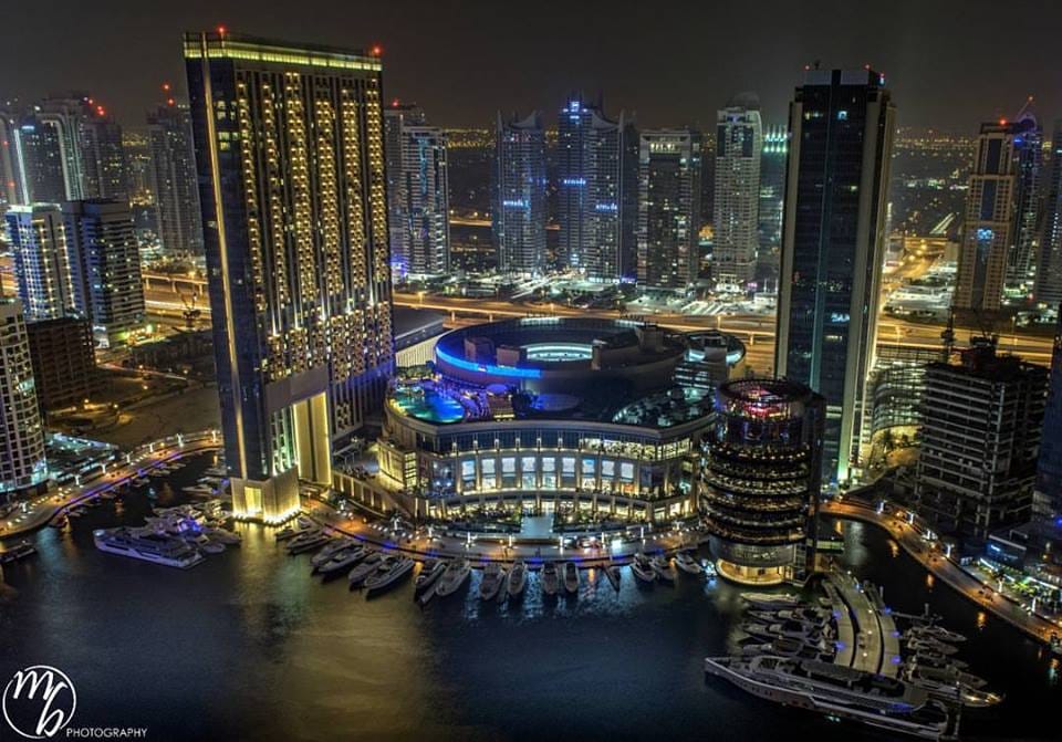 Dubai Marina from Dubai Marina Mall, United Arab Emirates