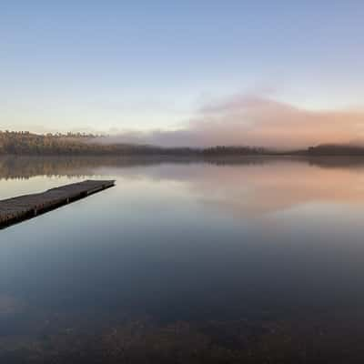 Early morning at Lake Lanthe, New Zealand, New Zealand