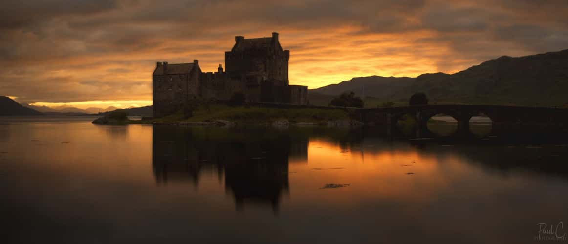 Side view of Eilean Donan Castle, Scotland