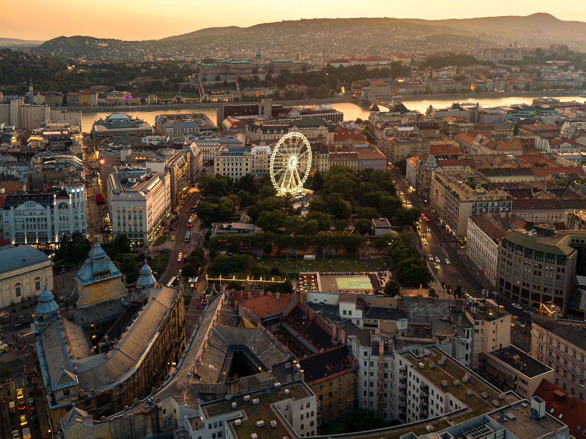 Elizabeth Square in the heart of Budapest, Hungary