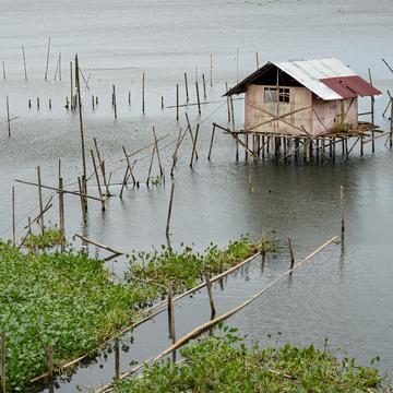 Floating houses in Poso lake, Indonesia