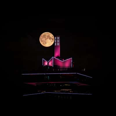 Fullmoon over Lookout A'dam, Netherlands