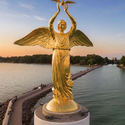 Gold angel in Siofok's marina, Hungary