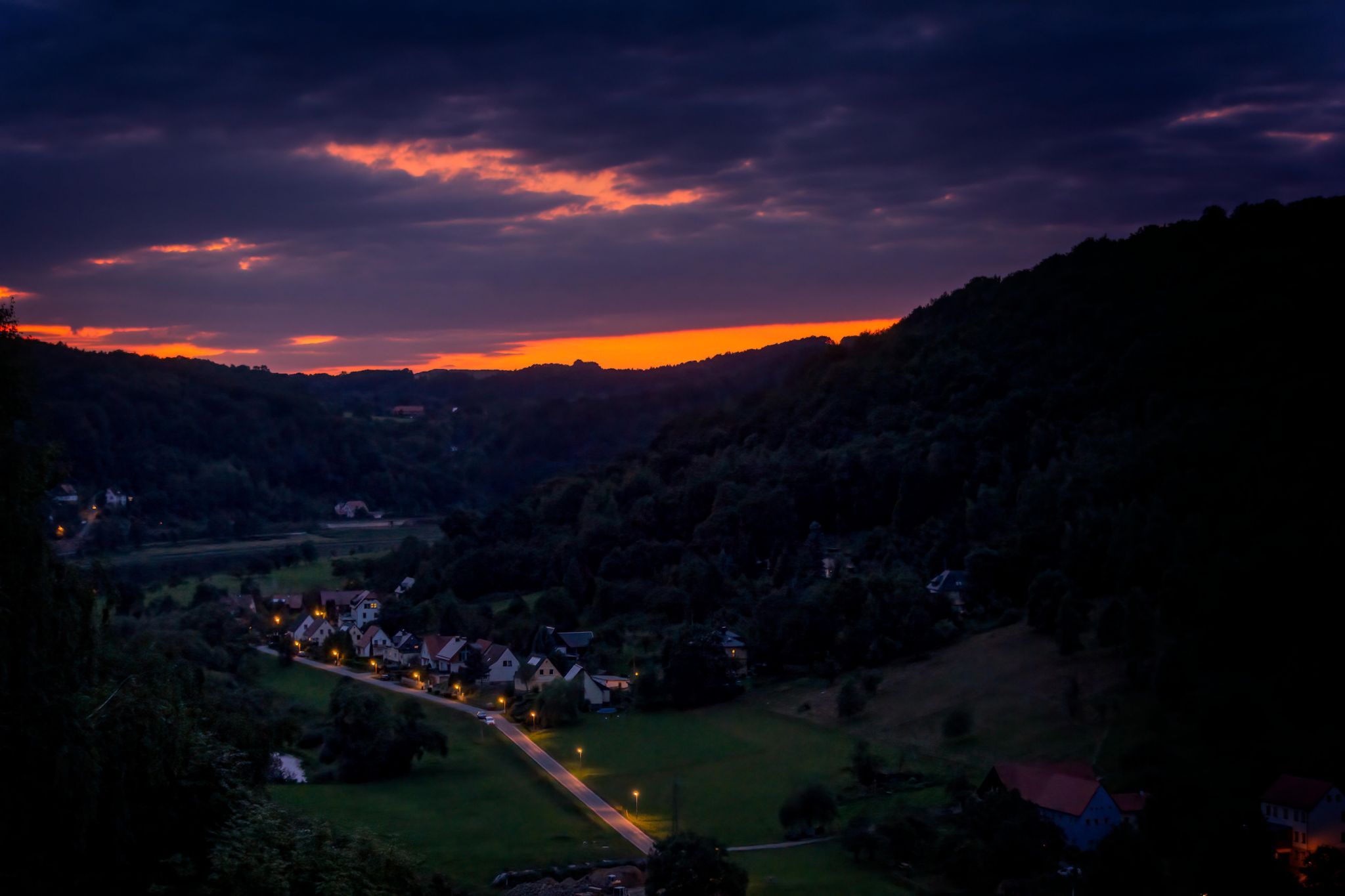 Halbestadt Night View from Königstein, Germany