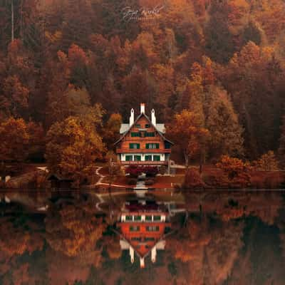 House at the lake, Slovenia