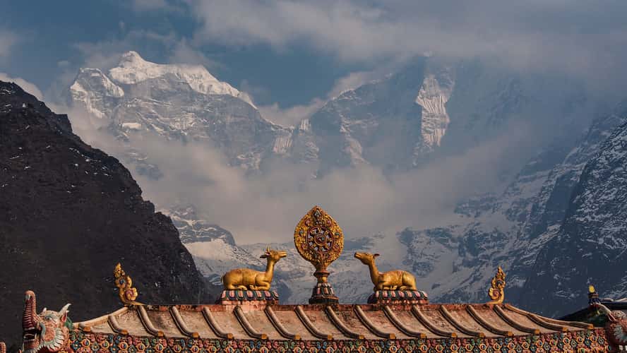 Kantega mountain from Tengboche monastery