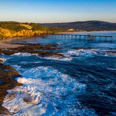 Catherine Hill Bay Jetty Drone Newcastle, Australia