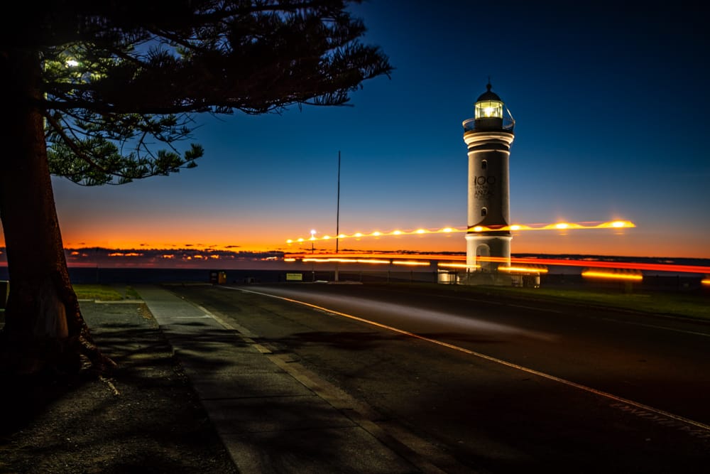 Kiama Lighthouse Sunrise with Light trails New South Wales, Australia