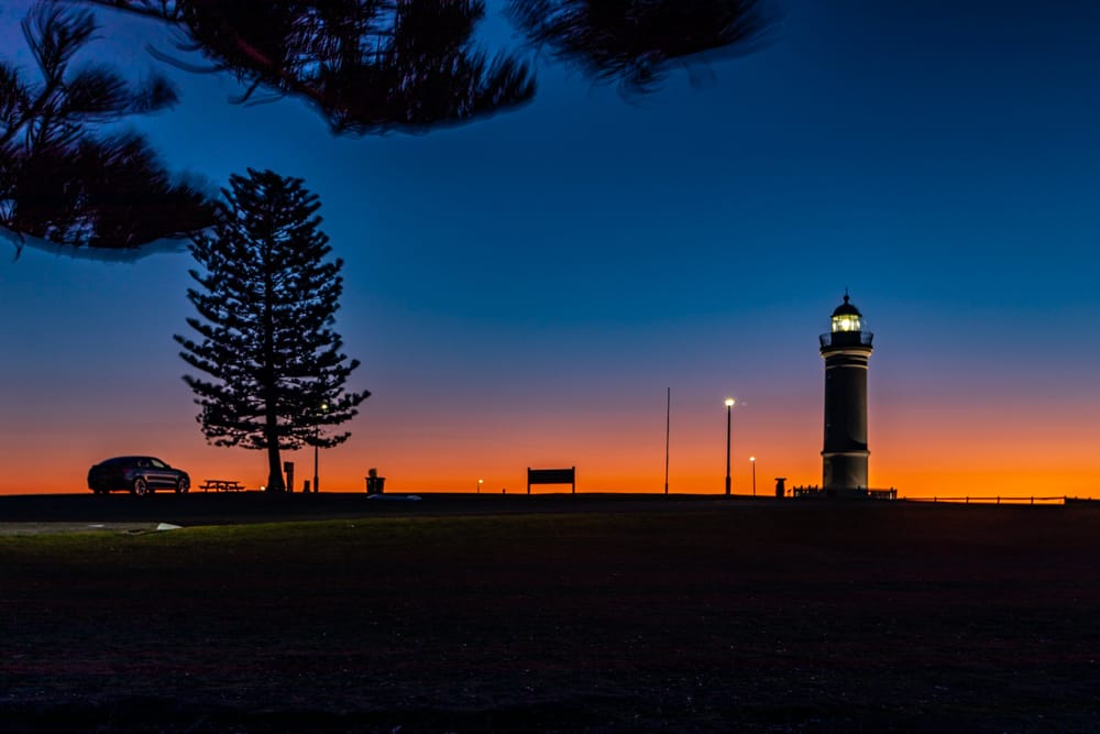 Kiama Lighthouse & Tree sunrise New South Wales, Australia