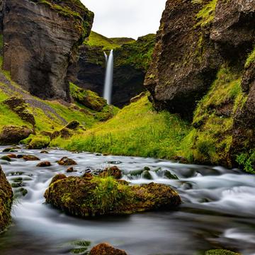Kvernufoss, the hidden waterfall near Skógafoss, Iceland