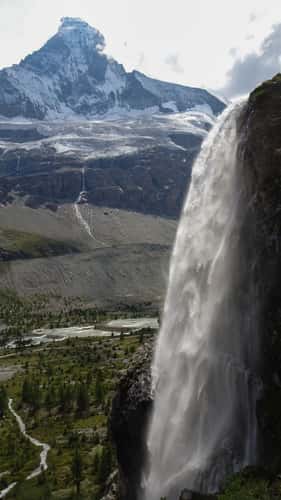 Matterhorn with waterfall