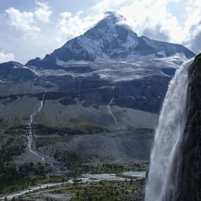 Matterhorn with waterfall, Switzerland