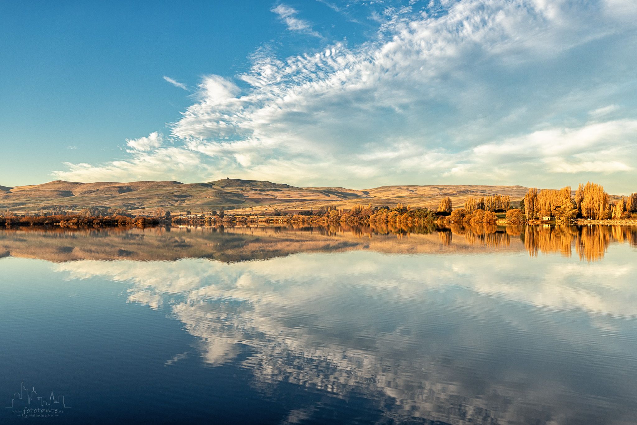 Meadowbank Lake view and reflection, Tasmania, Australia
