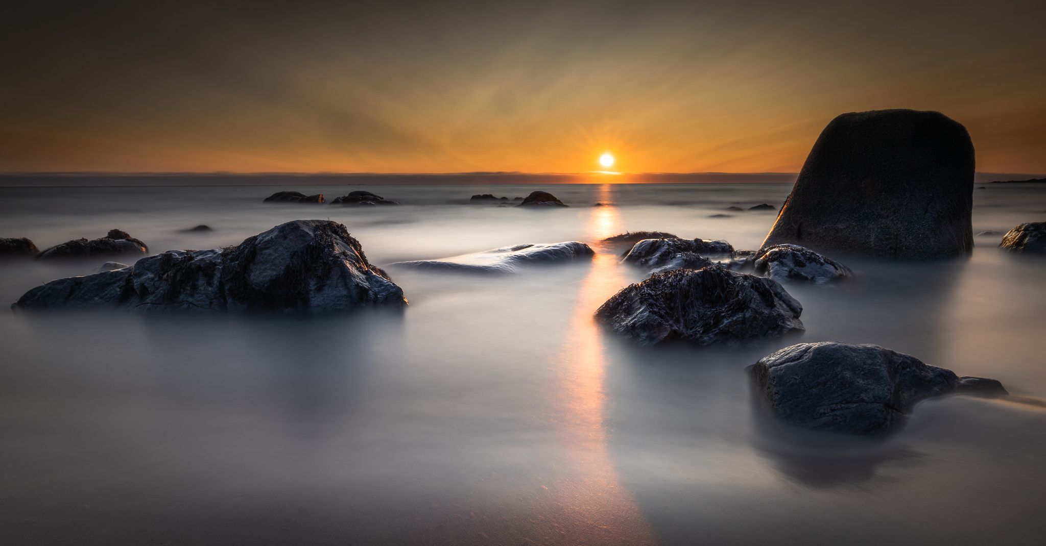 Midnight Sun in Vikten, Lofoten, Norway