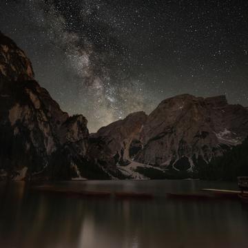 Milky Way above the Lago di Braies, Italy