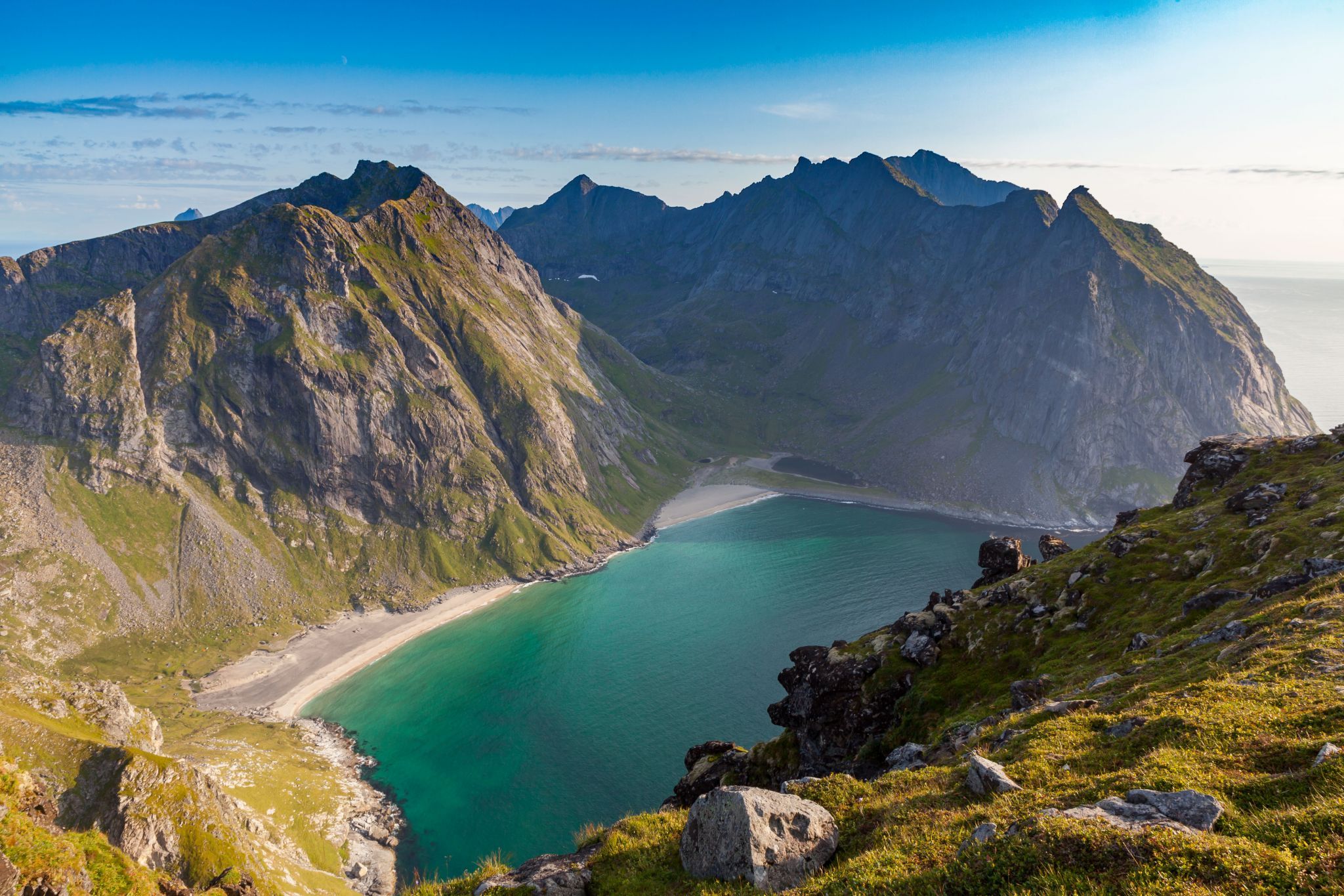 Kvalvika Beach from Mt. Ryten, Lofoten, Norway