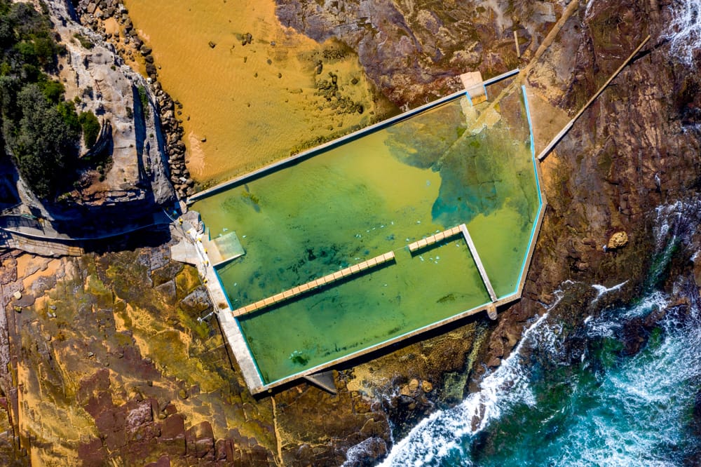 North Narrabeen Ocean Pool Drone Sydney, Australia