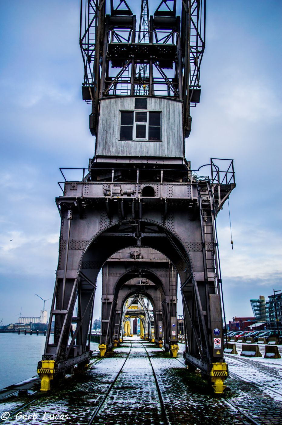 Old cranes at Rijnkaai, Belgium