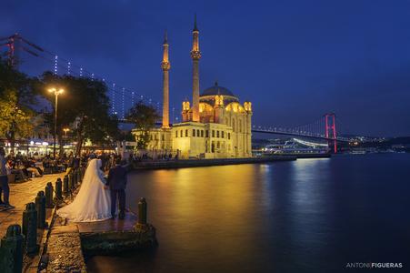 Ortakoy Mosque with Bosphorus Bridge