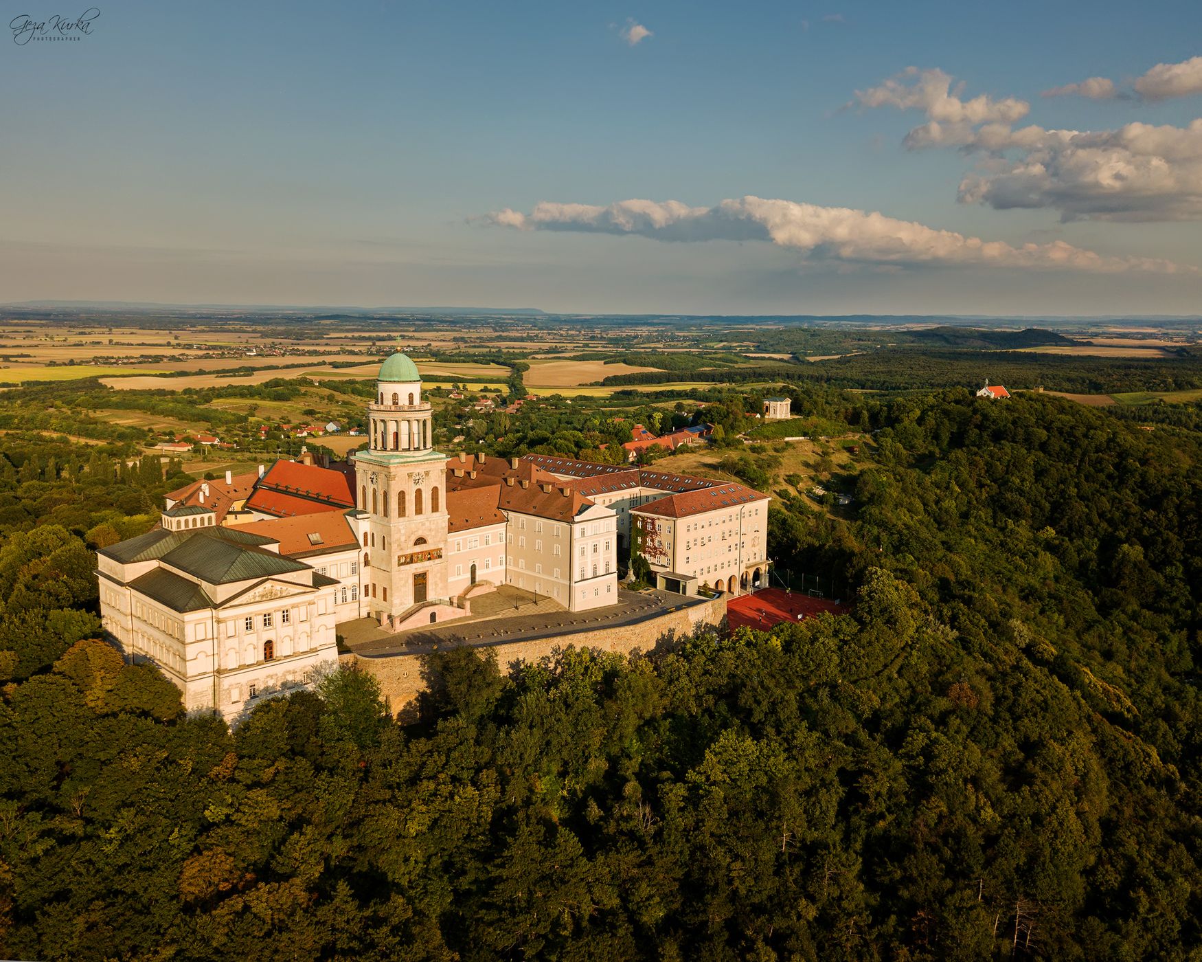 Pannonhalma Benedictine abbey  arieal view, Hungary
