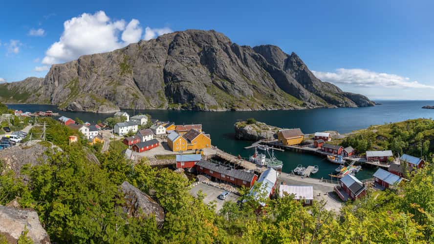 Panoramic view over Nusfjord, Lofoten